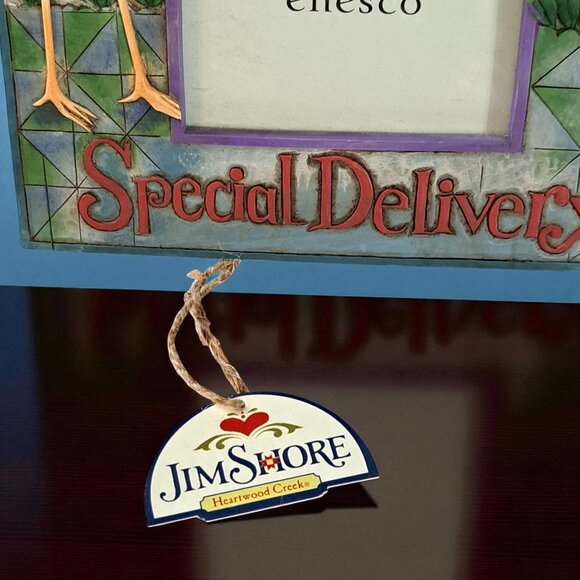 Jim Shore "Special Delivery" Frame 9” Stork Baby Picture 4" x 6" photo - Picture 2 of 12